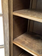 Art Deco Bookcase or Display Cabinet with Glass Sliding Doors, 1930s